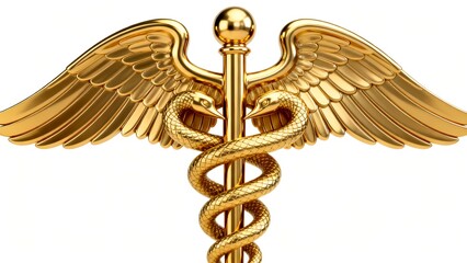 Medical Emblem with Wings and Snakes &ndash; Healthcare Icon