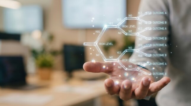 Digital overlay of decision-making process in a business environment. explainable ai concept