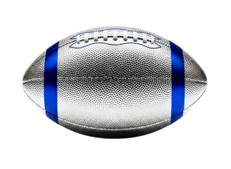 American football with blue stripes