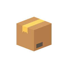 Cardboard Box Isometric Flat Vector Illustration