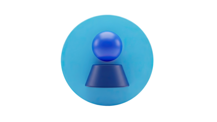 3D Abstract User Icon with Blue Tones