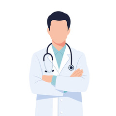 Fototapeta premium a male doctor standing with arms crossed