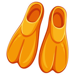 Diving flippers water sport equipment flat color vector illustration template design © katsumatakun