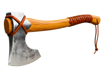 Vintage axe with wooden handle