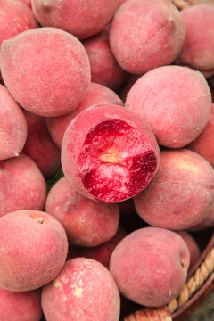 Fresh Blood Peaches in Orchard Garden - Hubei Harvest