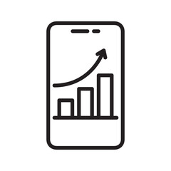 Mobile Statistical data icon vector design illustration in trendy style