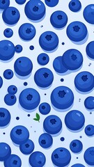 Blueberry pattern on light background