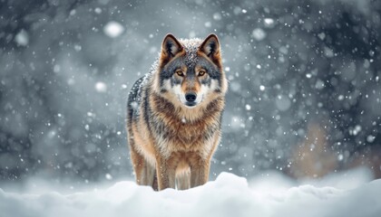 wolf wallpaper majestic winter wolf with frost on fur standing in a heavy blizzard