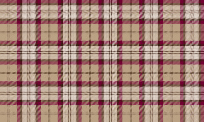Seamless plaid fabric in warm, soft beige, pink, and brown colors, perfect for fashion design, clothing, skirts, and trousers, adding a touch of elegance and modernity.