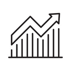 Upward growth chart icon vector design template illustration in trendy style