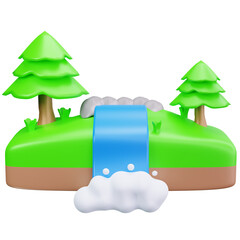 Waterfall Forest Nature View