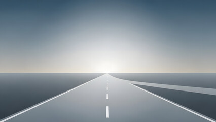 Endless Highway Journey: An image depicts an unending journey with an open road that fades into the horizon, symbolizing endless possibilities and the freedom of the open road.