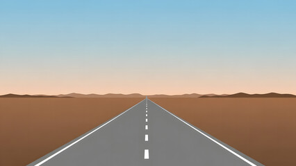Endless Journey: An open road stretches towards the horizon under a vast sky, evoking feelings of adventure, freedom, and the promise of new beginnings. 