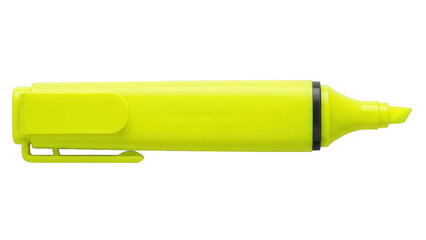 Isolated yellow highlighter pen illustration on transparent background