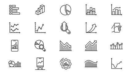 graph growth collection icon vector design illustration in trendy style