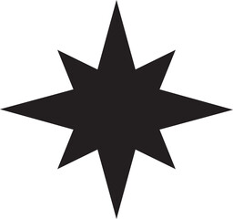 Obraz premium Bold Black Starburst Shape Silhouette Abstract Geometric Symbol For Modern Graphic Design