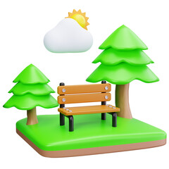 Nature Park Bench Scene