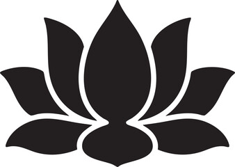 Elegant Black Lotus Flower Silhouette Symbol Of Peace Spiritual Balance And Minimal Design