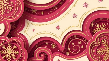 Traditional Chinese paper-cut pattern with floral designs isolated on a white background