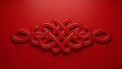 Red ribbon folded into an elegant loop isolated on a white background