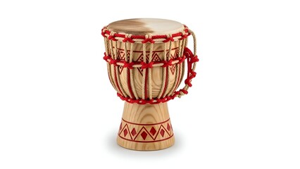 Traditional African Djembe Drum Isolated on White Background