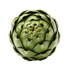 Fototapeta premium Fresh green artichoke vegetable on white background, top view