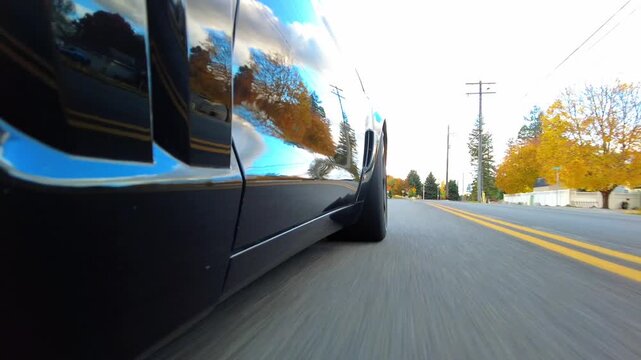Low Side Angle Driving Footage Around Hayden Lake