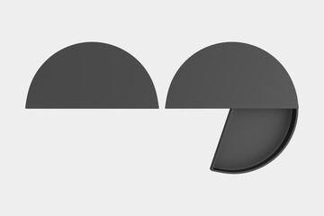 Recyclable Irregular Shaped of Luxury Handmade Box For Food, Chocolate, candy Etc. 3d illustration