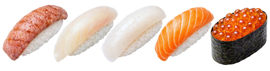 Nigiri Sushi Assortment Isolated