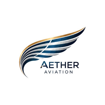 Aether Aviation logo with a stylized wing and text.