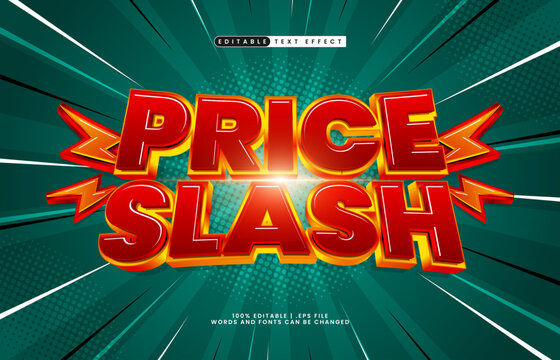 price slash editable text effect for promotion and marketing