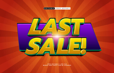 last sale editable text effect for promotion and marketing