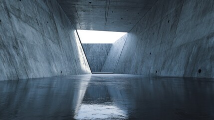 Underground seed vault entrance, stark concrete geometry emerging from permafrost, globally significant architecture