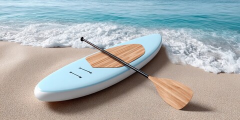 Stand-up paddleboard on the beach by the sea