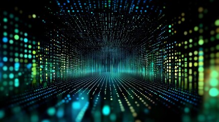 An abstract matrix showcasing a binary code pattern.