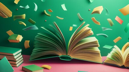 The beauty of literature displayed against a soft pink hue.