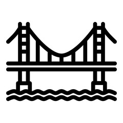 golden gate bridge icon vector