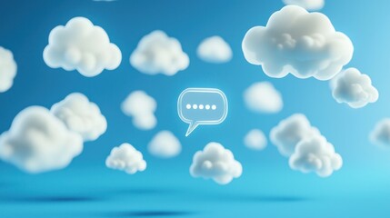 Cloud-based chat with floating speech bubbles