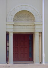 An old building entrance at Canterbury Hospital. Public hospital