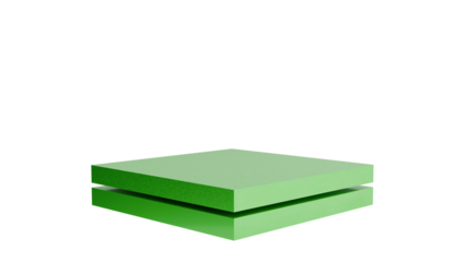 Green Square Platform on Transparent Background