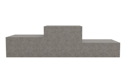 Gray Podium Platform on Transparent Background