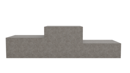 Gray Podium Platform on Transparent Background