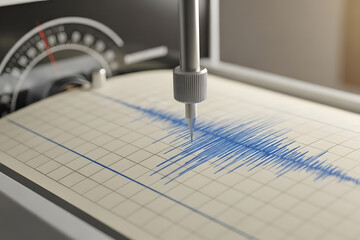 Seismograph recording earthquake waves