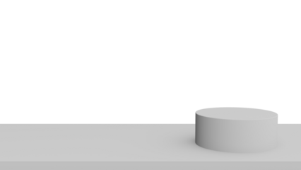 Minimalist Gray Pedestal on Transparent Background