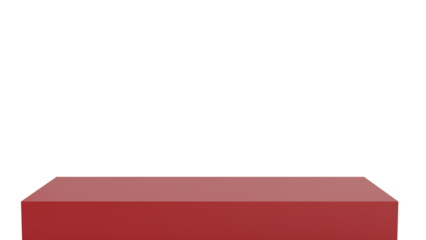 Empty Red Display Shelf with Transparent Background