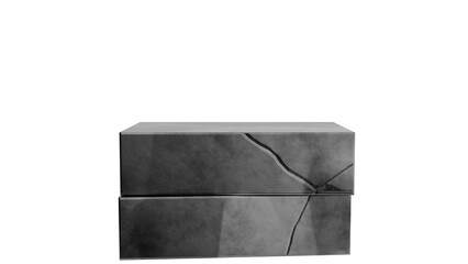 Cracked Stone Pedestal on Transparent Background