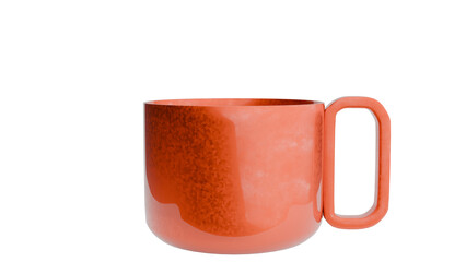Red Coffee Mug on Transparent Background
