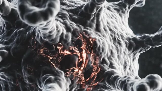 Realistic 3D visualization of a virus particle with detailed protein spikes