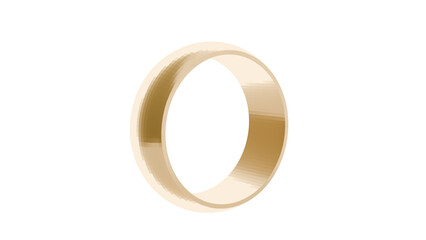 Gold Wedding Band on Transparent Background