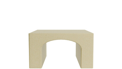 Minimalist Beige Stool on Transparent Background